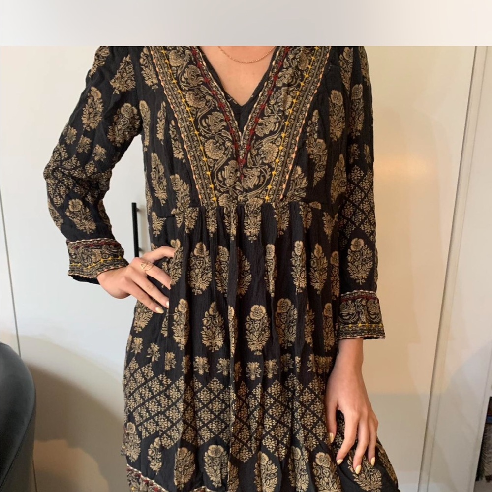 Bohemian Black and Gold Dress